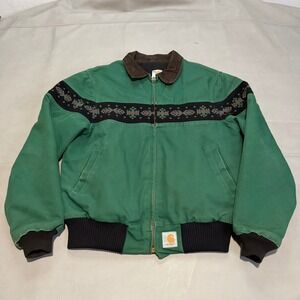 VTG Carhartt Aztec Southwest Santa Fe Jacket Forest Green Aztec Canvas-L-XXXX